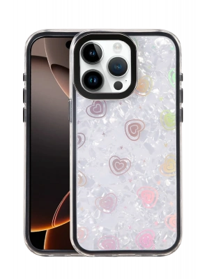 Newface Apple iPhone 16 Pro Max Lumi Desenli Kapak - Siyah