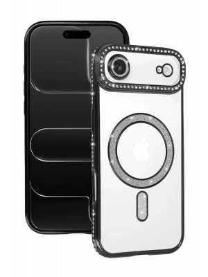 Newface Apple iPhone 17 Air Joke Simli Magneticsafe Kılıf - Siyah