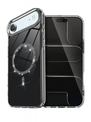 Newface Apple iPhone 17 Air Live Diamond Magsafe Kapak - Siyah