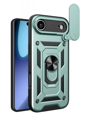 Newface Apple iPhone 17 Air Pars Lens Yüzüklü Silikon - Yeşil