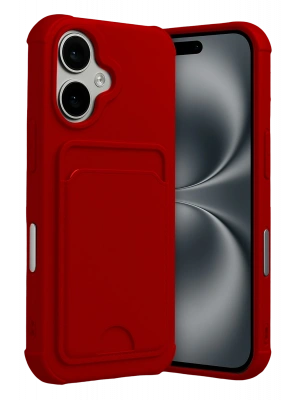 Newface Apple iPhone 17 Kelvin Kartvizitli Silikon - Kırmızı