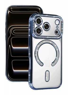 Newface Apple iPhone 17 Pro Joke Simli Magneticsafe Kılıf - Mavi