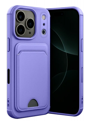 Newface Apple iPhone 17 Pro Kelvin Kartvizitli Silikon - Lila