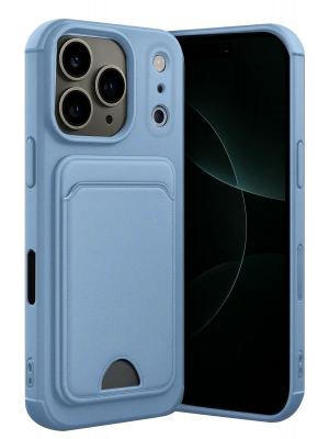 Newface Apple iPhone 17 Pro Kelvin Kartvizitli Silikon - Mavi