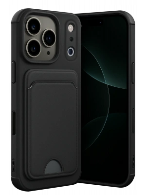 Newface Apple iPhone 17 Pro Kelvin Kartvizitli Silikon - Siyah