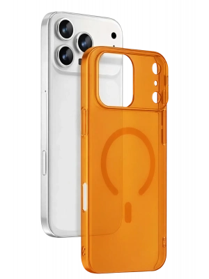 Newface Apple iPhone 17 Pro Max Combo Sert Şeffaf Magsafe Kapak - Turuncu