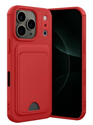 Newface Apple iPhone 17 Pro Max Kelvin Kartvizitli Silikon - Kırmızı