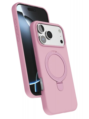 Newface Apple iPhone 17 Pro Regal Magsafe Standlı Kapak - Açık Pembe