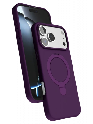 Newface Apple iPhone 17 Pro Regal Magsafe Standlı Kapak - Derin Mor