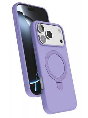 Newface Apple iPhone 17 Pro Regal Magsafe Standlı Kapak - Lila