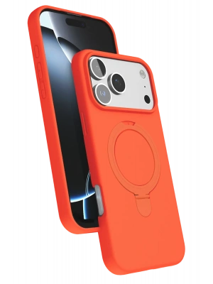 Newface Apple iPhone 17 Pro Regal Magsafe Standlı Kapak - Turuncu