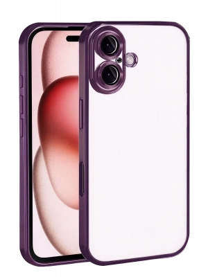 Newface Apple iPhone 17 Razer Lensli Silikon - Açık Mor