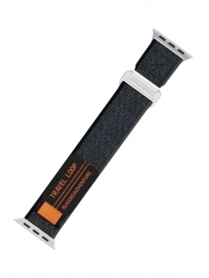 Newface Apple Watch 38mm Alice Kumaş Kordon - Siyah-Gri