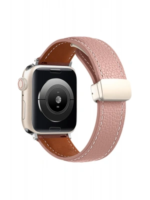 Newface Apple Watch 38mm KR414 Daks Deri Kordon - Pembe