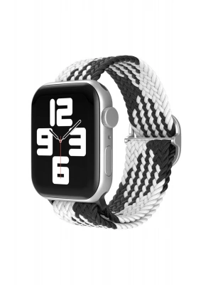 Newface Apple Watch 42mm Star Kordon - Siyah-Beyaz