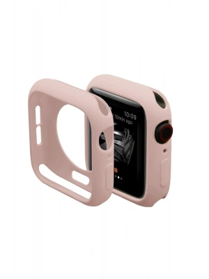 Newface Apple Watch 44mm Silikon Alt Kasa - Pudra