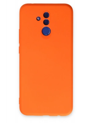 Newface Huawei Mate 20 Lite Kılıf Nano içi Kadife Silikon - Turuncu