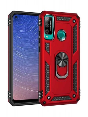 Newface Huawei P40 Lite E Kılıf Sofya Yüzüklü Silikon Kapak - Kırmızı