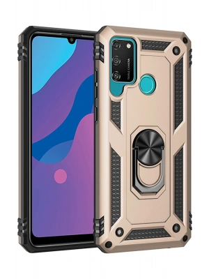 Newface Huawei Y6P Kılıf Sofya Yüzüklü Silikon Kapak - Gold