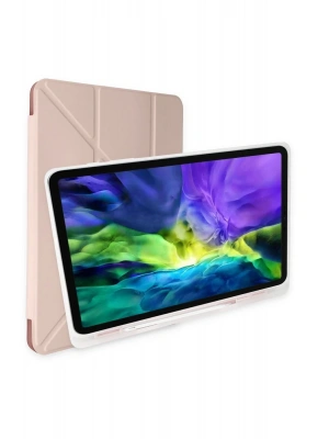 Newface iPad Pro 12.9 (2021) Kılıf Kalemlikli Mars Tablet Kılıfı - Rose Gold