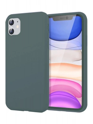 Newface iPhone 11 Kılıf First Silikon - Koyu Yeşil