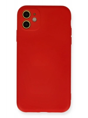 Newface iPhone 11 Kılıf Nano içi Kadife Silikon - Kırmızı