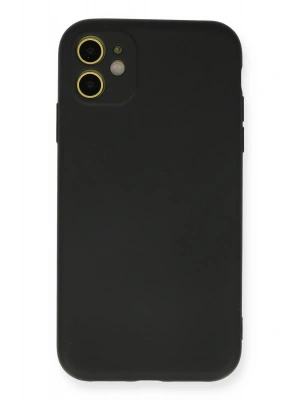 Newface iPhone 11 Kılıf Nano içi Kadife Silikon - Siyah