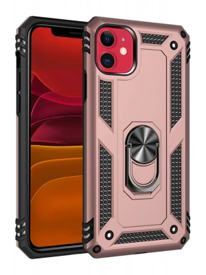 Newface iPhone 11 Kılıf Sofya Yüzüklü Silikon Kapak - Rose