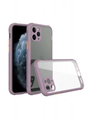 Newface iPhone 11 Pro Kılıf Miami Şeffaf Silikon - Açık Mor