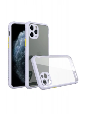 Newface iPhone 11 Pro Kılıf Miami Şeffaf Silikon - Lila