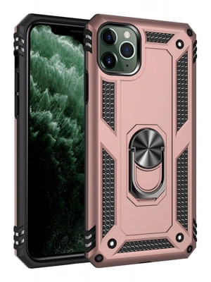 Newface iPhone 11 Pro Max Kılıf Sofya Yüzüklü Silikon Kapak - Rose
