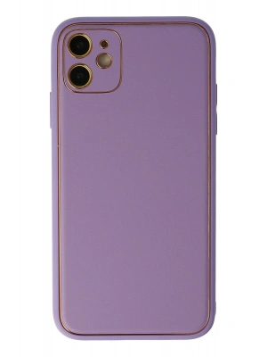 Newface iPhone 12 Kılıf Coco Deri Silikon Kapak - Lila