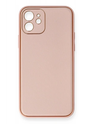 Newface iPhone 12 Kılıf Coco Deri Silikon Kapak - Pembe