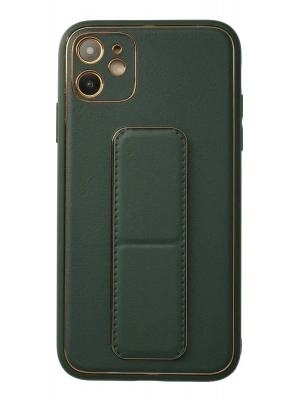 Newface iPhone 12 Kılıf Coco Deri Standlı Kapak - Yeşil