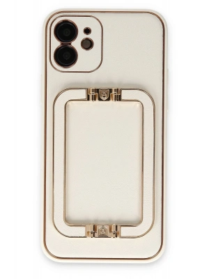 Newface iPhone 12 Kılıf Coco Elit Kapak - Beyaz