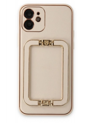 Newface iPhone 12 Kılıf Coco Elit Kapak - Gold