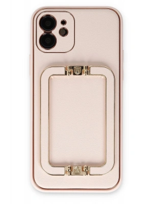 Newface iPhone 12 Kılıf Coco Elit Kapak - Pudra