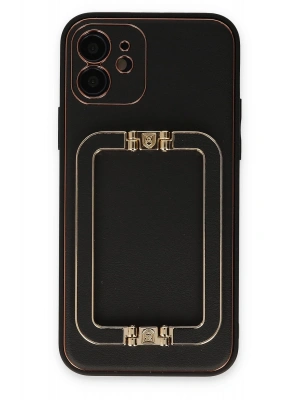 Newface iPhone 12 Kılıf Coco Elit Kapak - Siyah