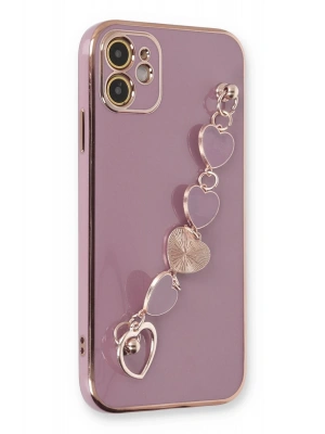 Newface iPhone 12 Kılıf Esila Silikon - Mor