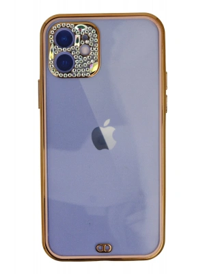 Newface iPhone 12 Kılıf Liva Taşlı Silikon - Pembe