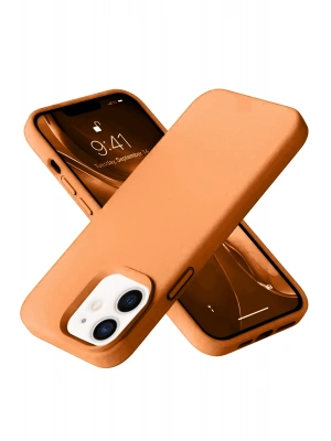 Newface iPhone 12 Kılıf Nano içi Kadife Silikon - Turuncu