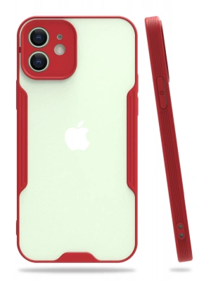 Newface iPhone 12 Kılıf Platin Silikon - Kırmızı