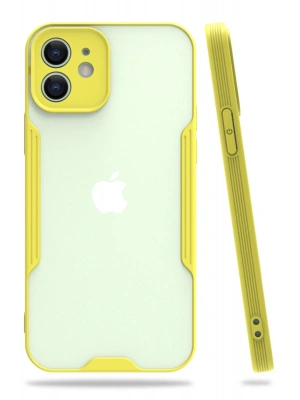 Newface iPhone 12 Kılıf Platin Silikon - Sarı