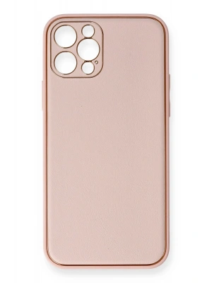 Newface iPhone 12 Pro Kılıf Coco Deri Silikon Kapak - Pembe