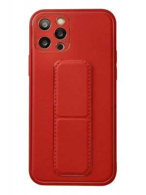 Newface iPhone 12 Pro Kılıf Coco Deri Standlı Kapak - Kırmızı