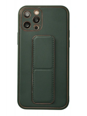Newface iPhone 12 Pro Kılıf Coco Deri Standlı Kapak - Yeşil