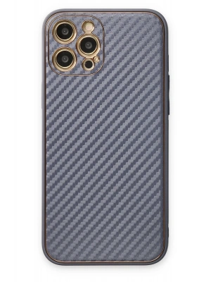 Newface iPhone 12 Pro Kılıf Coco Karbon Silikon - Gri