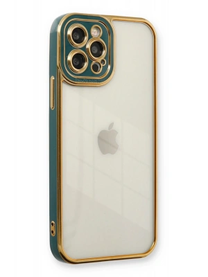 Newface iPhone 12 Pro Kılıf Liva Lens Silikon - Yeşil