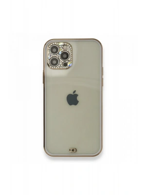 Newface iPhone 12 Pro Kılıf Liva Taşlı Silikon - Mor