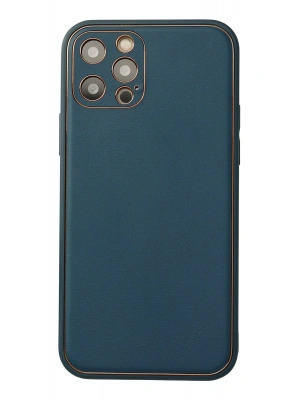 Newface iPhone 12 Pro Max Kılıf Coco Deri Silikon Kapak - Mavi